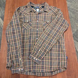 Vintage Patagonia organic cotton plaid button front men’s casual shirt size XL